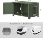 Homhedy Cat Litter Box Enclosure, Litter Box Furniture Hidden - Image 5