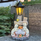 Outside Dog Statue with Solar Lantern, Garden Welcome Sign Dog Solar Figurines - Image 2