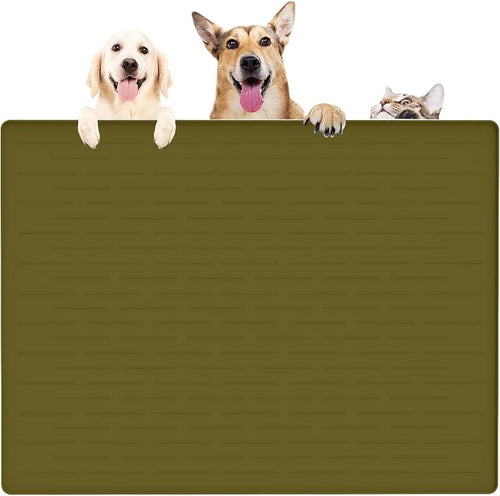 39.4"x29.5" Large Pet Food Mat, Silicone Dog Mats by WelcometoULTIBE