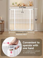 36" Extra Tall Baby Gate for Stairs, 29.5-40.5" Wide Dog Gate for Doorways - Image 6