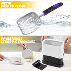 Cat Litter Scooper with Holder, Metal Cat Litter Scoop, Kitty Poop Scooper Stand - Image 5