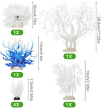 BEGONDIS 8 Pack Artificial Coral Ornament, Aquarium Plasitc Water Plants - Image 2