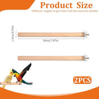2PCS Bird Perches for Cage Wooden Parrot Perch Stand, Parrot Perches Toys Wood - Image 2