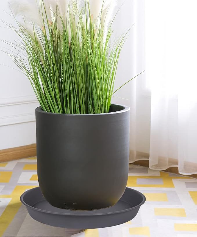 3 Pack of 25 26 inch Plant Saucer, 4.2" Depth, Large Deep Plastic Flower - Image 3