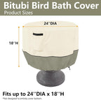 Bitubi Bird Bath Cover（24"x18"） 600D Oxford Cloth Garden Fountain Statue - Image 2