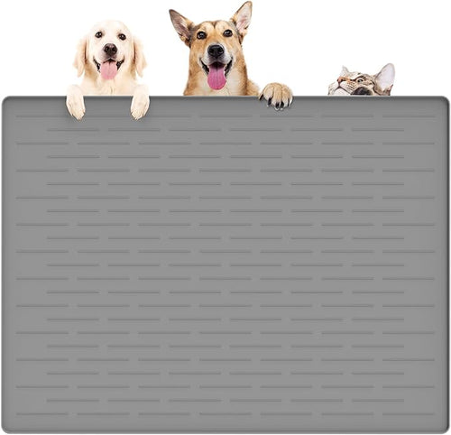 39.4"x29.5" Large Pet Food Mat, Silicone Dog Mats by WelcometoULTIBE