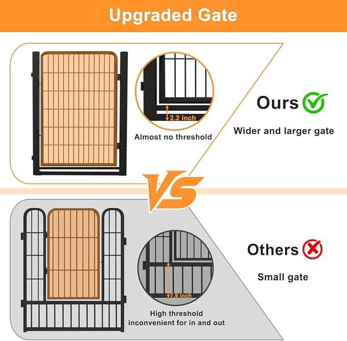 Dog Fence Outdoor Pens Outside, Portable Dog Play Pen 40" H 24 Panels Pet - Image 2
