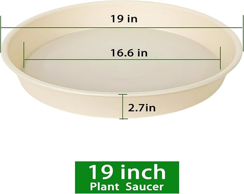 4 Pack of 18 19 inch Plant Saucer Drip Tray, Heavy Duty Deep Plant Saucers - Image 2
