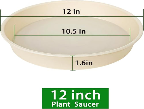 6 Pack of 12 inch Plant Saucer, Heavy Duty Plastic Plant Saucer 12" Round - Image 2