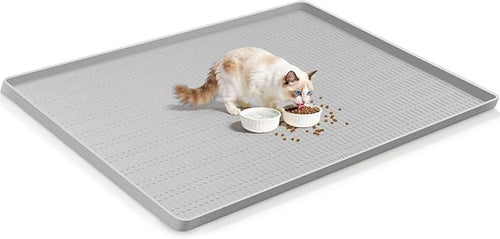 47" x 35" Silicone Cat Food Mat, Waterproof Pet Feeding Mat by Kalolary