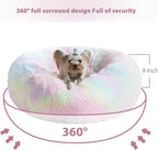 WNPETHOME Calming Dog Bed Cat Bed Donut, Faux Fur Pet Bed Self-Warming Donut - Image 3