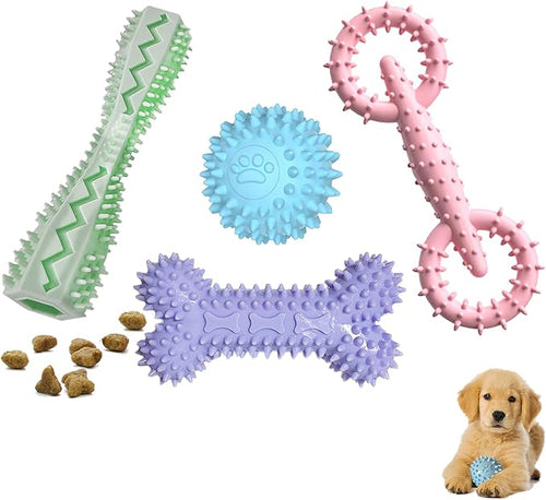 4 Pack Puppy Toys for 2-8 Months Pets Dog Chew Toy for Small Puppies Teething by Cdyzqikm