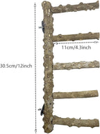 Allazone 3 PCS Nature Wood Bird Ladder Perch Nature Wood Stand Parrot Chew Toy - Image 2