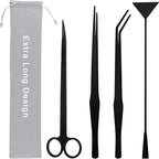 Aquarium Aquascape Tools Kit, Long 15 Inch Stainless Steel Aquatic Plants Tools by WORFACE