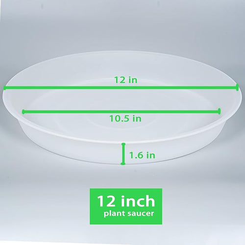 6 Pack of 12 inch Plant Saucer Clear, Heavy Duty Plastic Plant Saucer 12 inch - Image 2