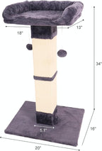 34" Cat Scratching Post for Indoor Cats, Sisal Cat Scratcher - Image 2