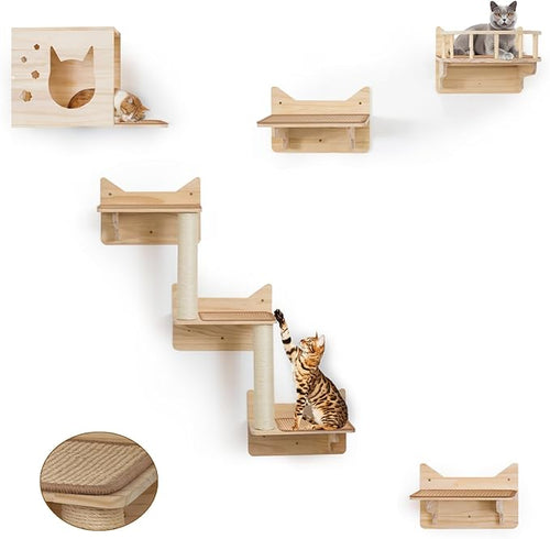 9-Piece Cat Wall Shelves and Perches by MIUZMORE