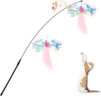 Pawaboo Feather Teaser Cat Toy, Interactive Feather Wand Cats Toy Flying by Pawaboo