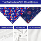 4th of July Dog Bandanas, Patriotic Holiday Party Pet Decorations 2 Pack - Image 3