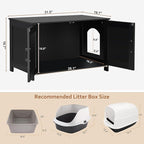 Homhedy Cat Litter Box Enclosure, Wooden Cat Washroom Furniture - Image 6