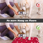 Dog Food Mat, Absorbent Water Bowl Mats Cat Pet Feeding Placemats Red 12 * 20 - Image 5