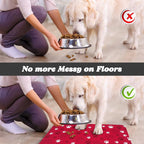 Dog Food Mat, Absorbent Water Bowl Mats Cat Pet Feeding Placemats Red 24 * 32 - Image 5