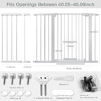 37 Inch Tall Baby Gate with Small Cat Door, Adjustable 29.55" and 46.06" - Image 2