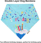 ADOGGYGO Dog Birthday Bandana Scarf and Blue Boy Puppy Birthday Party Hat - Image 3