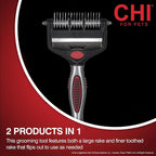 CHI for Dogs 2 in 1 Dematting and Deshedding Rake, Dual Head Dog Grooming Tool - Image 3
