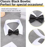Segarty Dog Tuxedo Collar for Neck Girth 12.6-15.7in, Bow Tie Collar Black - Image 2