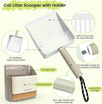 Metal Cat Litter Scooper with Holder, Stainless Steel Metal Litter Scoop - Image 3