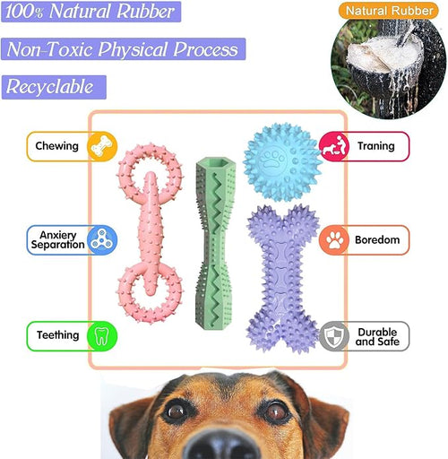 4 Pack Puppy Toys for 2-8 Months Pets Dog Chew Toy for Small Puppies Teething - Image 2