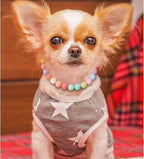 Hosiwei Dog and Cat Rainbow Beads Collar Necklace, Faux Pearls Necklace Pet - Image 4