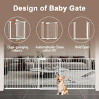 WAOWAO Baby Gate 29.13-43.3" Extra Wide Pressure Mounted Walk Through Swing - Image 5
