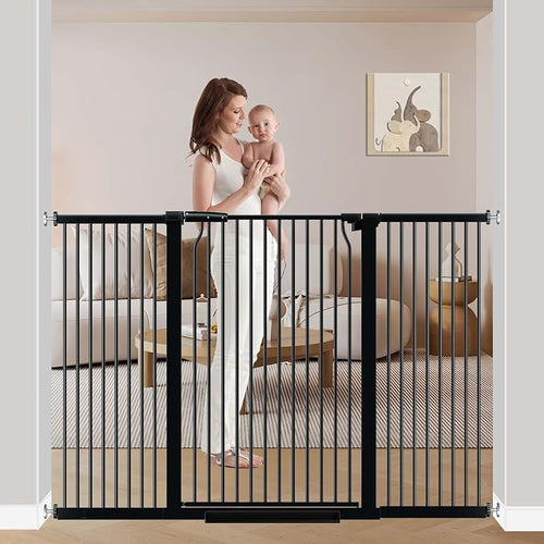 40.5" Extra Tall Baby Gate No Drill, 54.7"-60.2" Extra Wide Dog Pet Gate Indoor by FlowerFrail