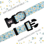 QQPETS Adjustable Soft Dog Collar: Print Flower Pink Multicolor Cute Patterns - Image 3