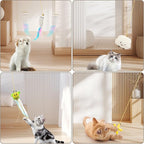 6 PCS Interactive Cat Feather Toys, Indoor Hanging Retractable Cat Toy - Image 4