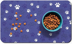 Dog Food Mat, Absorbent Water Bowl Mats Cat Pet Feeding Placemats Dark Blue 17 by Zoeeya