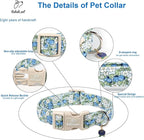 Blueberry Pattern Dog Collar, Cute Light Blue Spring Summer Puppy Collar - Image 3