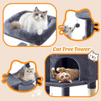 Sweetcrispy 44 Inch Cat Tree Tower, Cat Climbing Tower - Image 4
