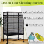 Daoeny Bird Cage Seed Catcher, Large Bird Cage Cover, Adjustable Soft Airy - Image 2