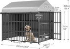 HOOBRO Outdoor Dog Kennel with Cover, 6.6 x 6.6 x 6.4 ft Dog Kennel Outside - Image 2