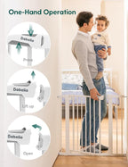 Babelio Baby Gate for Doorways and Stairs, 36“ Tall Pet Gate, PressGuard P7 - Image 4
