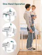 Babelio 36" Tall Baby Gate, PressGuard P7, 29-48" Auto Close Pressure Mounted - Image 4