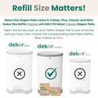 Diaper Dekor CLASSIC Diaper Pail Refills 2 Count Unscented Exclusive - Image 2