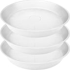 3 Pack of 22 inch Plant Saucer, 3.6" Depth Tray, Large Deep Garden Plastic by Bleuhome