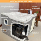 Cat Bed for Indoor Cats, Covered Cat Cave House & Furniture - Image 3