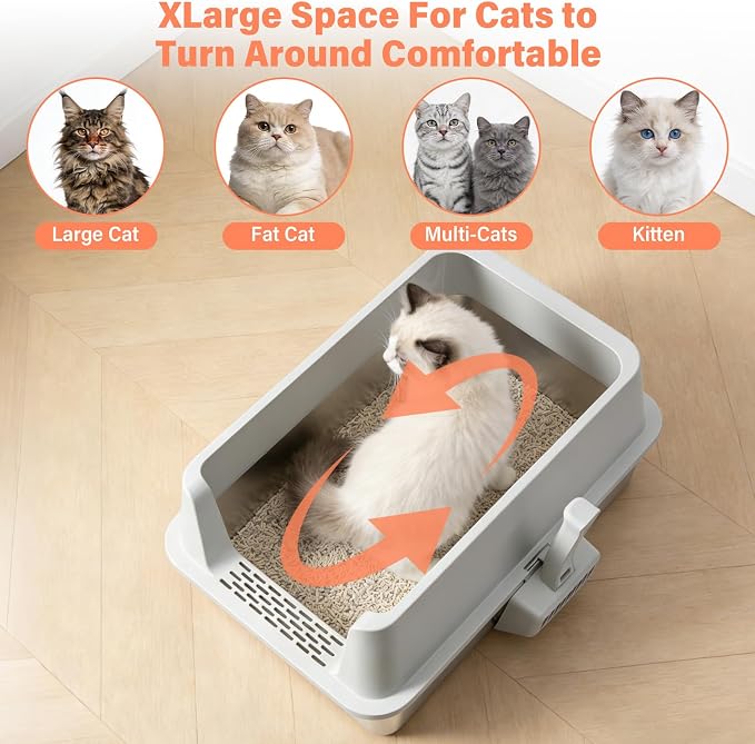 2PACK Stainless Steel Cat Litter Box - Image 5