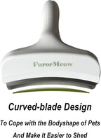 Pet Deshedding Tool with Curve Blade, Cat Grooming Brush, Tight V-shaped Teeth - Image 2