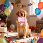 Dog Birthday Bandana Girl for Small Dogs, Reversible 2 Patterns in 1, Puppy - Image 6